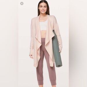 Lululemon Find Your Calm Wrap in Chantilly 
Cream Open Front Cardigan for yoga 6